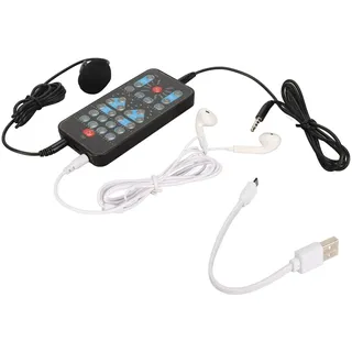 Voice Changer, Handheld Voice Changer Portable Sound Card Voice Changer with 8 Sound Effects Sound Changes Multifunctional Voice Disguiser for Phone Tablet