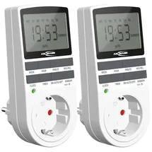 Ansmann 2x Digitale Wochenzeitschaltuhr, Lcd-display 3680w, 10 Schaltzeiteiten