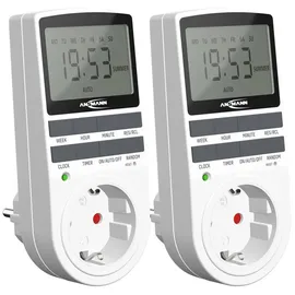 Ansmann 2x Digitale Wochenzeitschaltuhr, Lcd-display 3680w, 10 Schaltzeiteiten