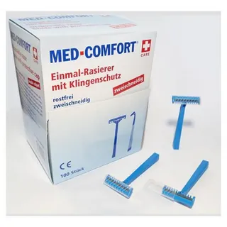 AMPri Med-Comfort Einmalrasierer blau 100 Stück 2- schneidig - Blau
