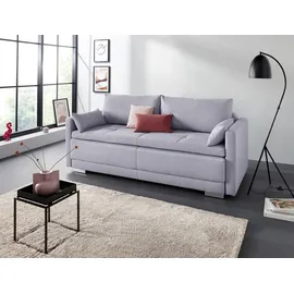 OTTO home Schlafcouch Mikrofaser 2,5-Sitzer Grau/Silber