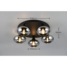 Trio Divina 5 E14 ⌀49 cm rauchfarbig