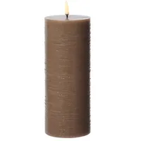 uYuni LED Kerze PIA Uyuni Rustik-Optik Echtwachs Timer H: 20cm bis 1000Std.