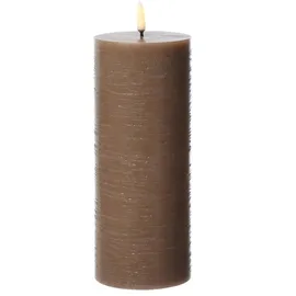 uYuni LED Kerze PIA Uyuni Rustik-Optik Echtwachs Timer H: 20cm bis 1000Std.
