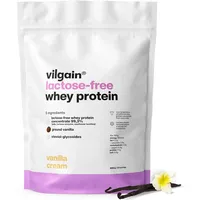 Vilgain Laktosefreies Whey Protein (1000g) Vanille - Grass Fed Eiweißpulver Mit Stevia - Glutenfrei & Ohne Zuckerzusatz - Ultrafiltriertes Konzentrat Für Muskelaufbau - Vanilla Cream