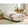 Beliani Verstellbares Bett ohne Kopfteil Bouclé DUKE 90 x 200 cm Cremeweiß