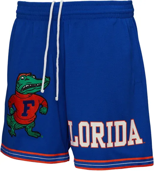 Mitchell and Ness NCAA Team Origins 7 Inch Mesh VNTG Logo University of Florida Short Blau