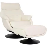 MCW Relaxsessel MCW-K99 Kunstleder 80 x 100 x 90 cm Beige mit Hocker