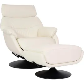 MCW Relaxsessel MCW-K99 Kunstleder 80 x 100 x 90 cm Beige mit Hocker