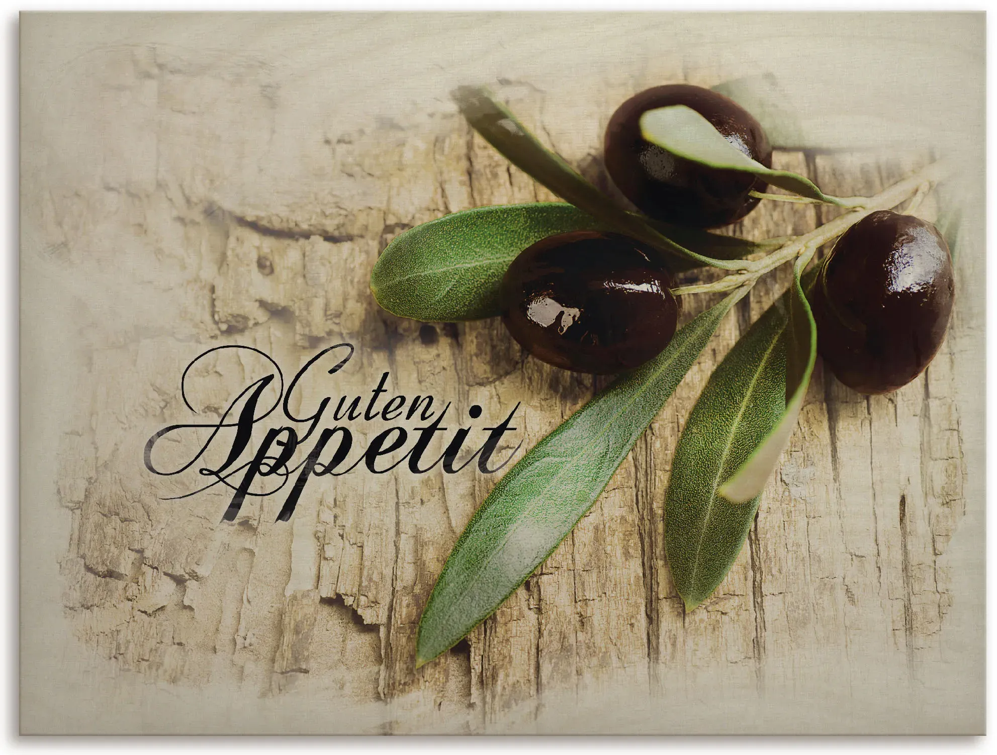 Artland Holzbild »Oliven Guten Appetit«, Essen, Trinken & Genuss, (1 St.) Artland braun