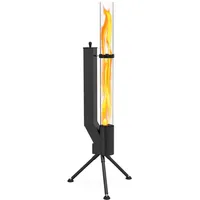 Albatros Pelletfackel Schwarz Mit Glasrohr – Rocket Stove Terrassenofen, Outdoor Feuerstelle Ohne Strom, Bis 120 Min Brenndauer