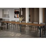 endo-möbel ENDO Esstisch Dunaj 130-405 cm Esszimmertisch Metallgestell Kulissentisch ausziehbar - 405cm erweiterbar Küchentisch Stirling Eiche - Braun