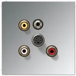 Jung Mutimedia-Einsatz Cinch Audio/Composite Video/S-Video/ Miniklinke 3,5 mm (Glanzchrom)