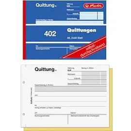 Herlitz Formularbuch Quittung A6 Gelb