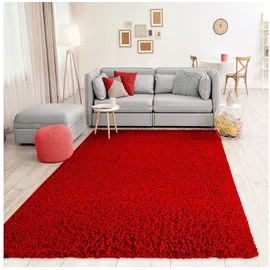 Vimoda Prime Hochflorteppich 150 x 150 cm Rot