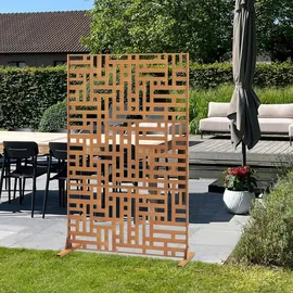 casa.pro Trennwand 180 x 120 cm Braun Stahl