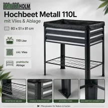Trutzholm Hochbeet Metall 80 x 51 x 80 cm Schwarz
