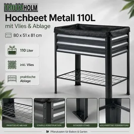 Trutzholm Hochbeet Metall 80 x 51 x 80 cm Schwarz