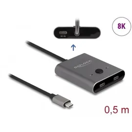 DeLock USB 10 Gbps USB Type-C Switch 2 auf 1 bidirektional 8K