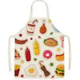 FOMAISELF Leinen Kind Kochschürze-Süßes Essen Muster Kinderschürze, Sohn Tochter Schürzen zum Kochen Backen Malerei Party - Kid
