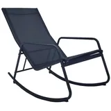 Relax Schaukelstuhl Garten Terrasse Balkon Sessel Outdoor Stuhl schwarz Metall