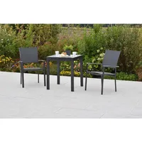 Merxx Milano Set 3-tlg. 2 Stapelsessel Balkon-Tisch Ausziehbar