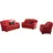 Cotta Polstergarnitur COTTA "Casino, Sofa Set, 3-2-1 Sitzer, Wohnzimmer Garnitur", rot, H:88cm T:92cm, 64% POLYURETHAN (PU) / 25% POLYESTER (PES) / 11% BAUMWOLLE (CO), Sitzmöbel-Sets, Sessel, 2-Sitzer, 2,5-Sitzer, hohe Rückenlehne