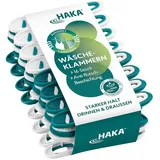 HAKA Wäscheklammern 16 Stück grün-weiß