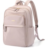 GOLF QUALITY Rucksack Damen Laptop Rucksack 14 Zoll, Wasserdichter Rucksack Damen groß Schultasche mit Laptopfach für Arbeit Reise Uni Lehrer Tasche, Rose grau Tagesrucksack