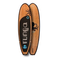 Runga-Boards SUP-Board Runga WHEKE dark BAMBOO Hard Board Stand Up Paddling SUP, Allrounder, (9.5, Inkl. coiled leash & 3-tlg. Finnen-Set) 9.5
