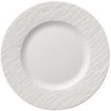 Villeroy & Boch Manufacture Rock Blanc Frühstücksteller (22 cm), Premium Porzellan, Weiß