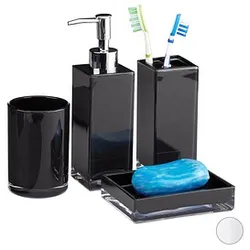 relaxdays Badaccessoires-Set schwarz