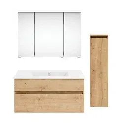 Get2You Badmöbel-Set »twenty one«, 4-teilig, Waschbecken BxHxT: 92 x 1,5 x 51 cm, montiert - braun