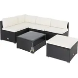 CASARIA Polyrattan Ecklounge schwarz/creme