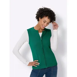 Strickweste CLASSIC BASICS, Damen, Gr. 54, grün, 100% Baumwolle, unifarben, Westen