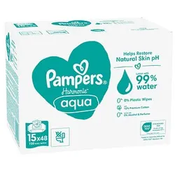 Pampers® Feuchttücher aqua HarmonieTM 1-lagig weiß, 720 St.