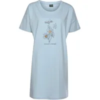VIVANCE Bigshirt Pyjama-Shirt Blau/Bunt 44/46