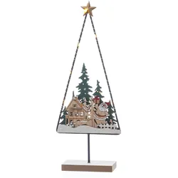 LED Holz Baum Santa beleuchtet Tischdekoration Weihnachten Tannenbaum