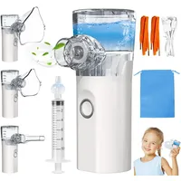 Vernebler Inhaliergerät Kinder Inhalationsgerät Inhalator Erwachsene Nebulizer + Nasendusche Baby Tragbares Tragbarer Ultraschall Ultraschallvernebler Inhalieren Gerät Mesh Mini Inhaler Akku USB Leise