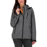 DEPROC activ DEPROC Active Softshelljacke mit abnehmbarer Kapuze Übergangsjacke Windbreaker SHELBY PEAK anthra print 50