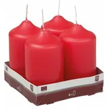 IDENA Stumpenkerzen 50 x 90 mm 4 St. rot