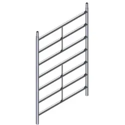 Aufsteckrahmen, 1.960mm, 7 Sprossen, mittige Versteifung (Flachaluminium) - silber