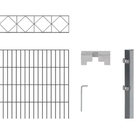 GAH Alberts Alberts Doppelstabmatten-Grundset Bergen 200 x 100 cm 8 m anthrazit