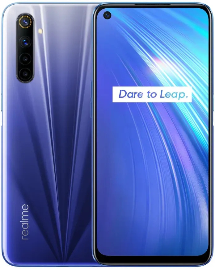 Realme 6, 16,5 cm (6.5"), 4 GB, 64 GB, 64 MP, Android 10, Blau