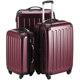 HAUPTSTADTKOFFER Alex - 3er Kofferset, Trolley-Set, Rollkoffer, Reisekoffer, (S, M & L), Burgund