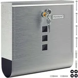 monzana Briefkasten Silber inkl. Zeitungsfach