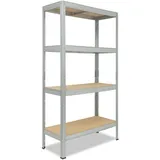 shelfplaza PRO 230x75x60 cm Schwerlastregal in verzinkt mit 4 Böden und 200 kg Traglast pro Boden