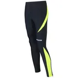 Airtracks Herren Thermo Laufhose Lang Pro - Winter Funktions Running Tight - Warm - Atmungsaktiv - Reflektoren - schwarz - neon - XXL - Herren - XXL