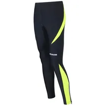 Airtracks Herren Thermo Laufhose Lang Pro - Winter Funktions Running Tight - Warm - Atmungsaktiv - Reflektoren - schwarz - neon - XXL - Herren - XXL