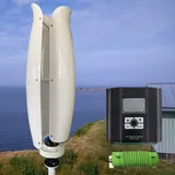 ZHOZHUT 3000W Windturbine Windkraftanlagen Vertikale 12V / 24V / 48V Windgenerator Für Heimgebrauch Mit Controller Und Entlader 3KW Vertikale Windgenerator Für Dächer, Gärten, Boote,Weiß,3000W24V